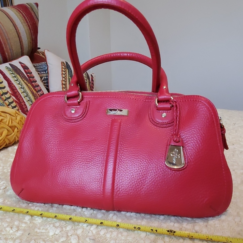 Purse candy apple red 3 compartmenrs,3 gold zipper